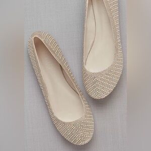 David's Bridal/ Crystal and Pearl Ballet/ Flats/ woman’s size 7/ brand new